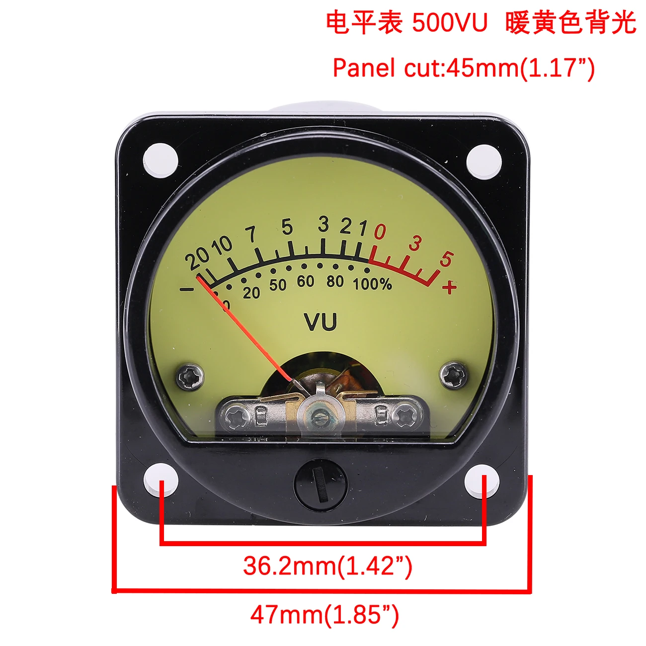 Imagem -03 - Áudio Indicador de Nível com Driver Board vu Medidor Led Backlight Áudio Nível Amp ac dc 612v 45 mm Painel 500vu Pcs