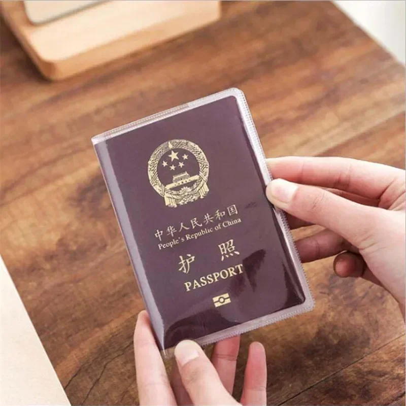 1-2PCS Passport Protective Cover Transparent Frosted, PVC Material Waterproof Document Case