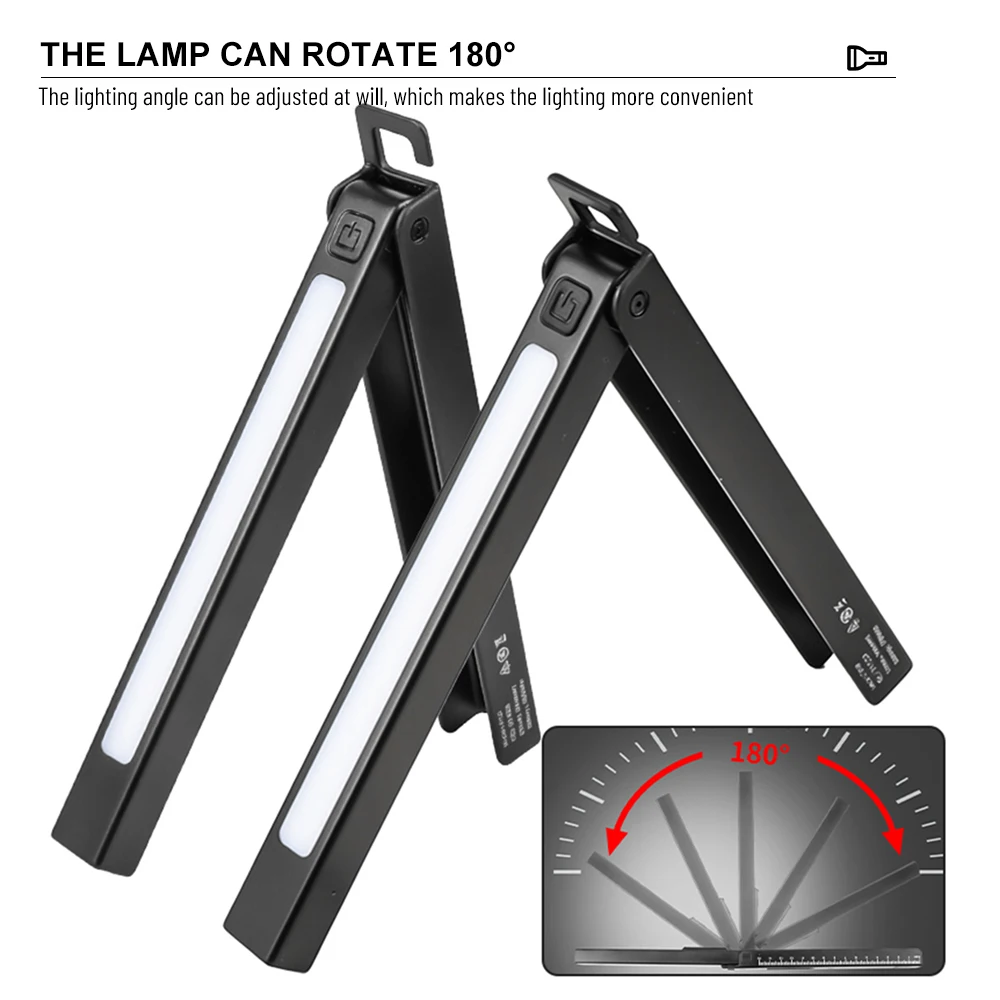 Asafee W09 Rotate 180° Adjustment Work Light Strong Side Light With Scale On Back Lamp Torch Portable Useful Car flashlight