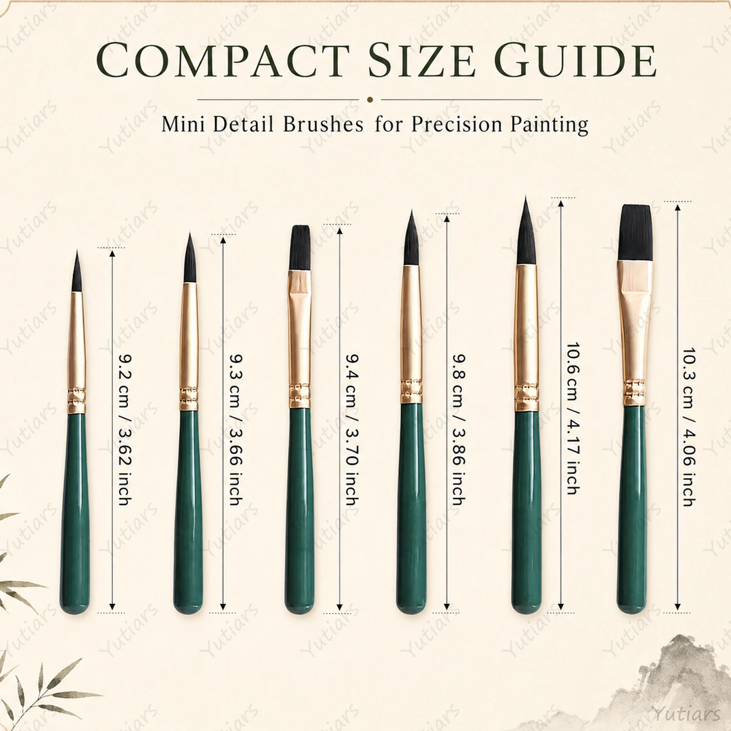 6PCS Mini Detail Paint Brush Set Fine Tip Brushes for Model Painting Watercolor Acrylic Gouache Craft DIY Art Supplies Tools
