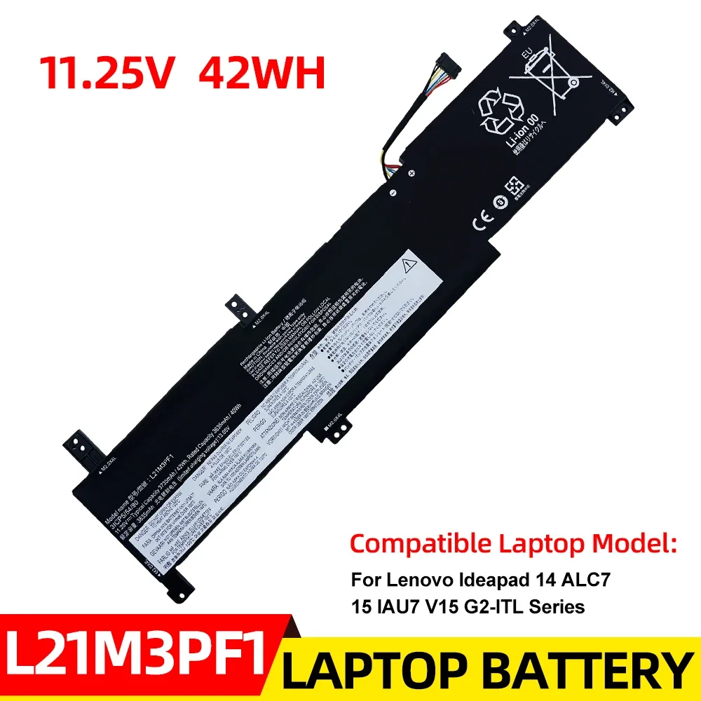 

New L21C3PF0 L21M3PF1 L21L3PF0 Laptop Battery For Lenovo IdeaPad 1 14ADA7 14ALC7 14IAU7 14IGL7 14IJL7 15ADA7 15ALC7 15IAU7