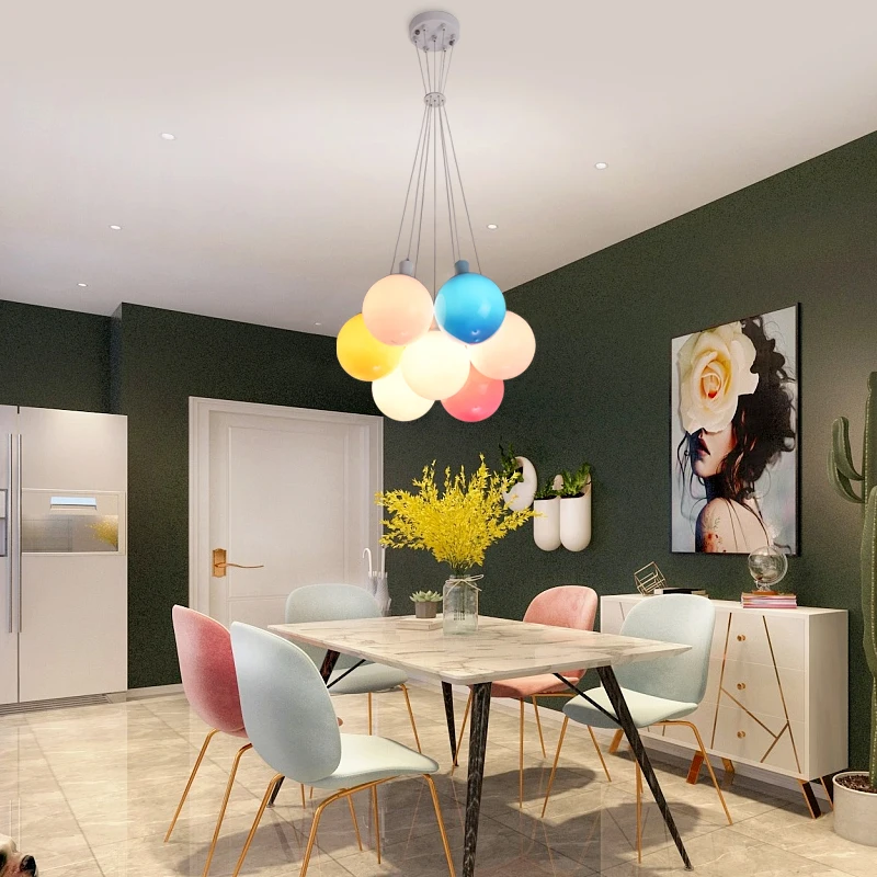 Colorful balloon Chandelier led Ball Bubble lamp for Children's Room Lights Boys And Girls Bedroom Lamp Clothing Store hanglamp