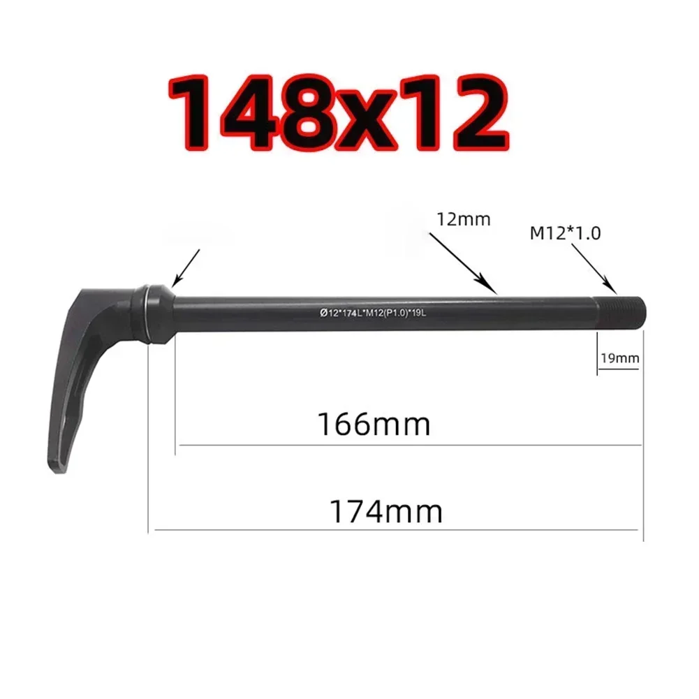 Front Rear Bike Shaft Thru Axle Rod For Mountain Road Bicycle Wheel Hub Fork 12x100/12x142/12x148mm Thru Axle Lever Bikes Parts