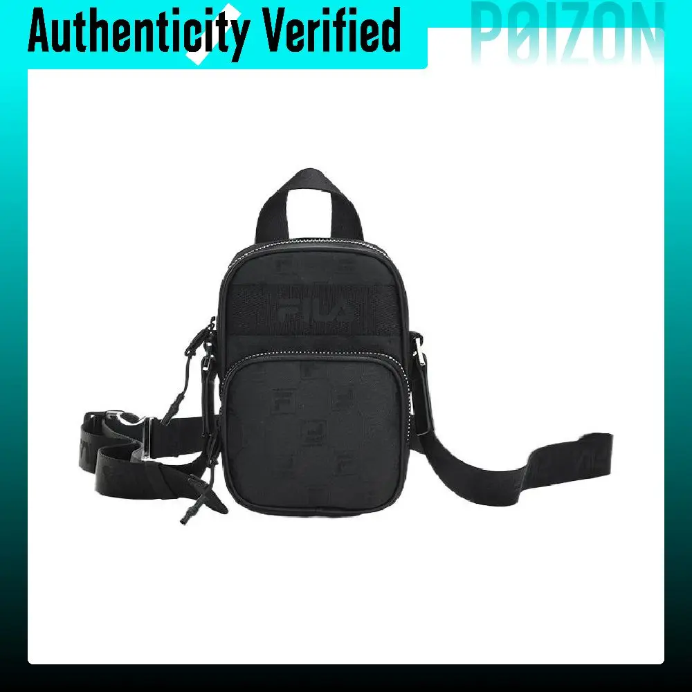 FILA Athletics Fabric, Synthetic Leather Crossbody Handbag Unisex Pure Black A13U221148F-BK