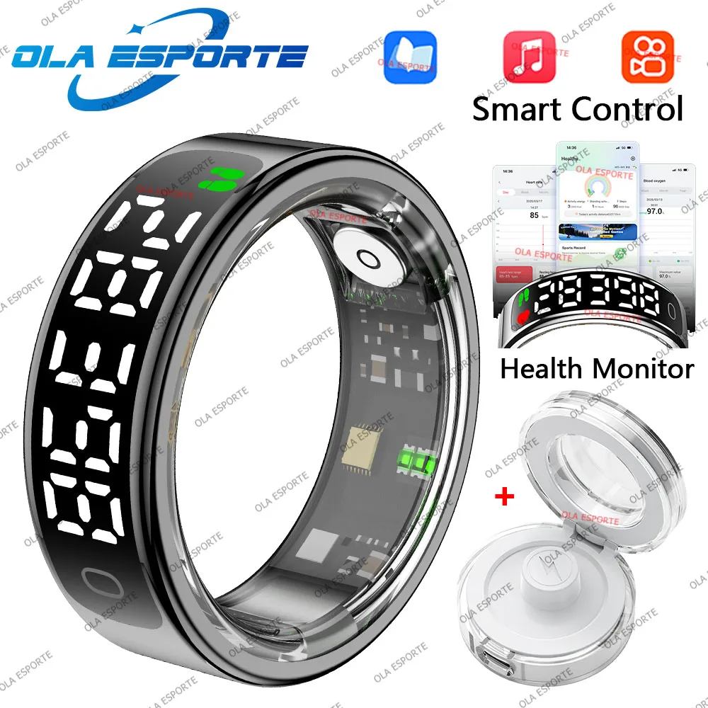 Smart Ring with Charging Case & Health Monitoring Features