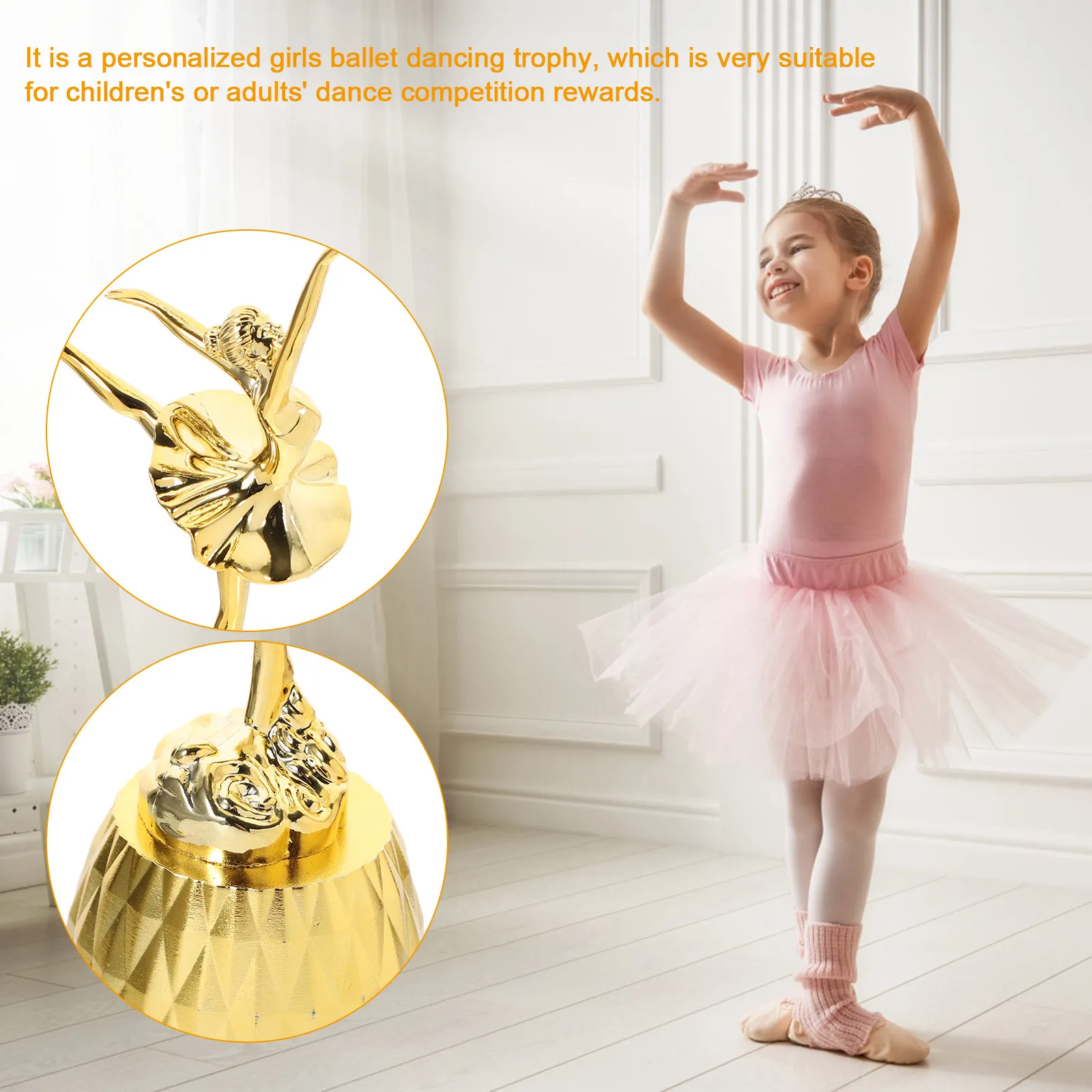 Ballet Dancer Trophy Cup Female Figurine Award for Dance Competitions School Events Parties and Office
