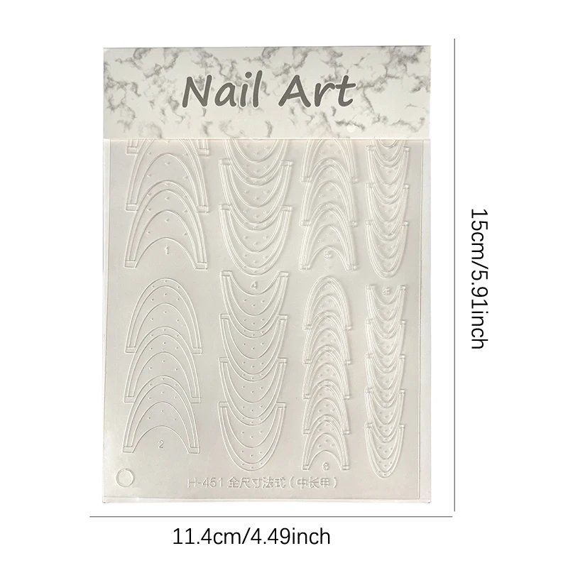 Fully Transparent Hollow French Nail Stickers Spray Painting Stencil French Edges Templates Patting Glue Adhesive Auxiliary Tool