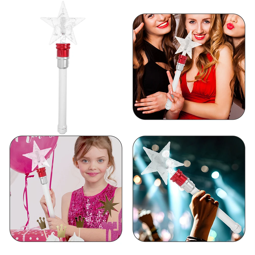 

2 Pcs LED Flashing Wands Glowing Magic Wand Star Glitter Rotating Light Up sticks Christmas concert Party Star Glow Wands