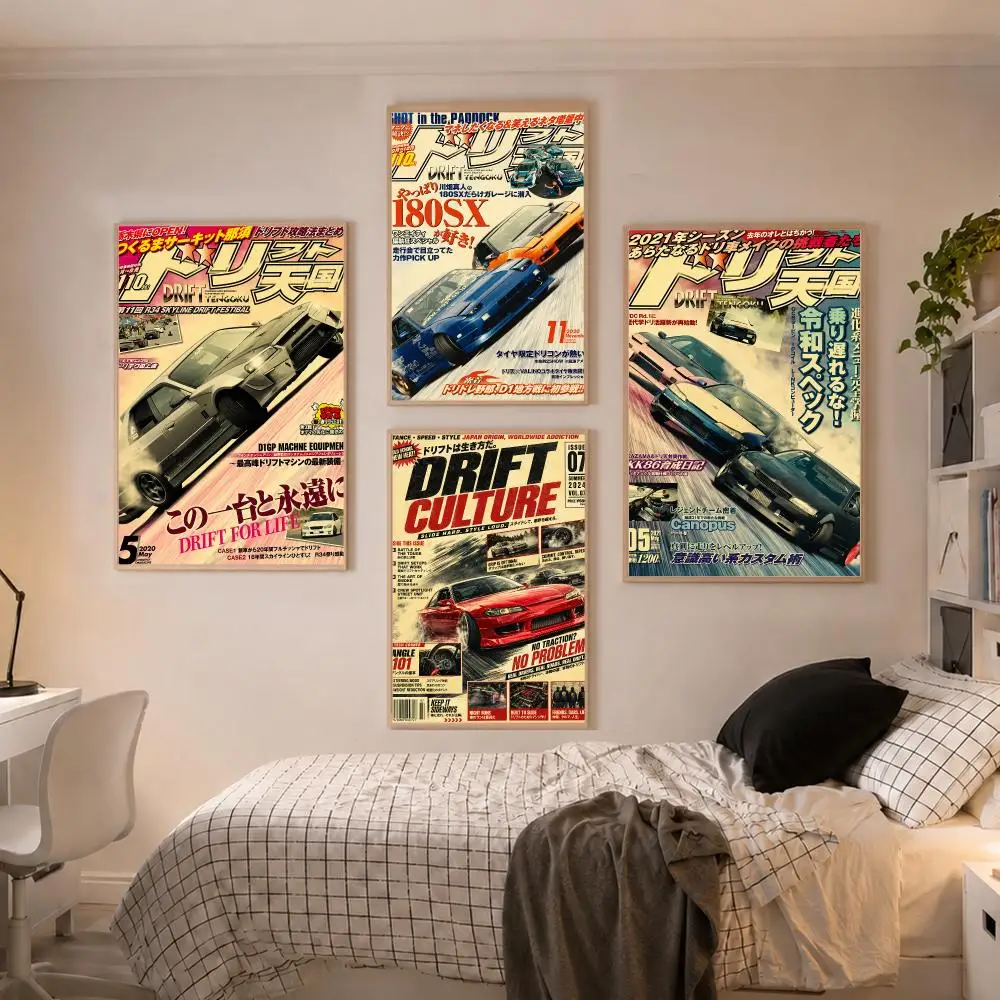 Drift Car Modification Magazine Luxury Fashion Poster Modern Aesthetic Wall Art Poster Home Bar Cafe Decor Gift