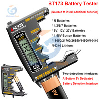 BT173 Battery Tester Dual Display High Precision Voltage Meter 9V 12V AA AAA Lithium Batteries Button Cell Diagnostics Tool