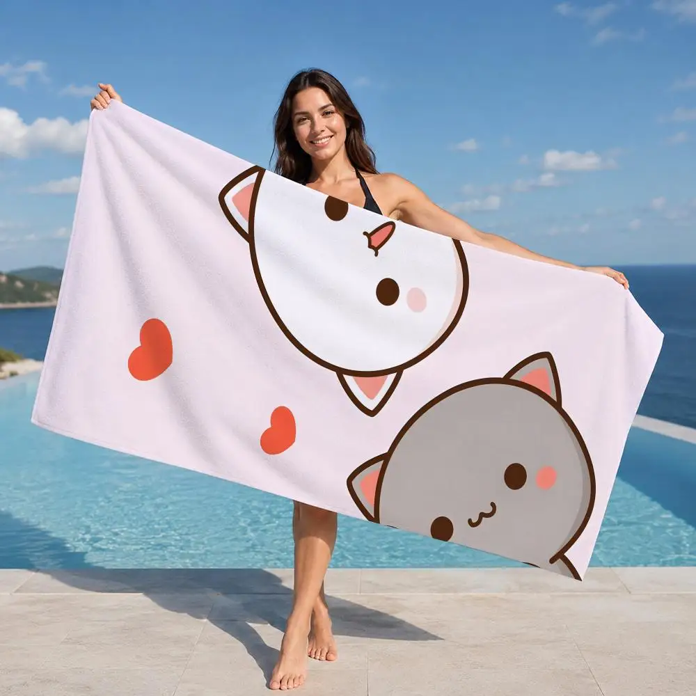 Peach Cat Towel ultra-fine fiber quick drying absorbent towel, beach swimming vacation beach towel