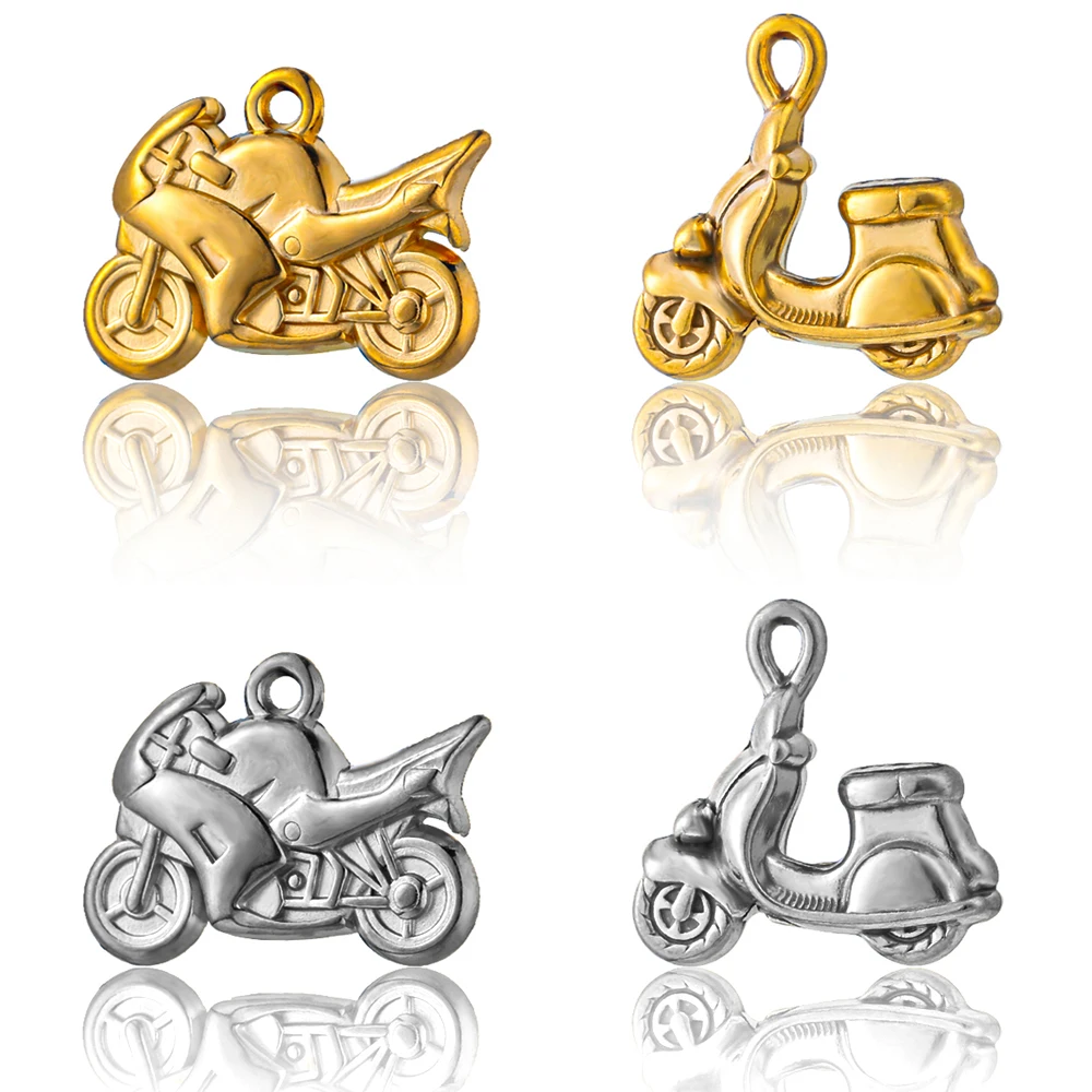 

3pcs Stainless Steel Motorcycle Punk Pendant 3D Motorbike Charms for Diy Necklace Bracelet Keychain Jewelry Making Supplies