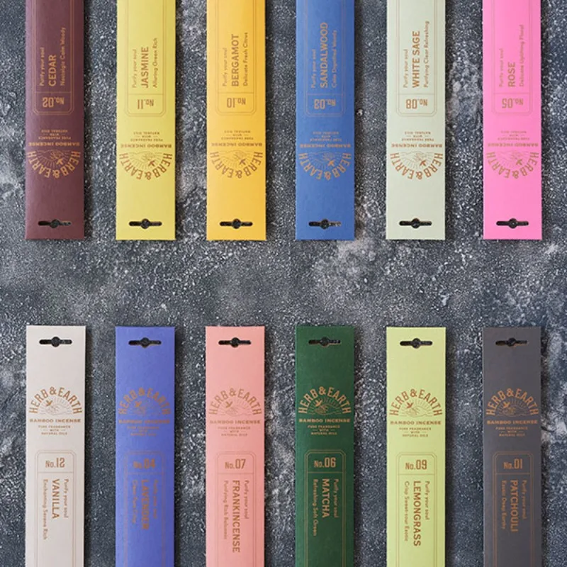 Kado japonés serie de incienso Natural hierba de limón Matcha bergamota hogar interior eliminar olores purificador de aire Oficina Joss Stick