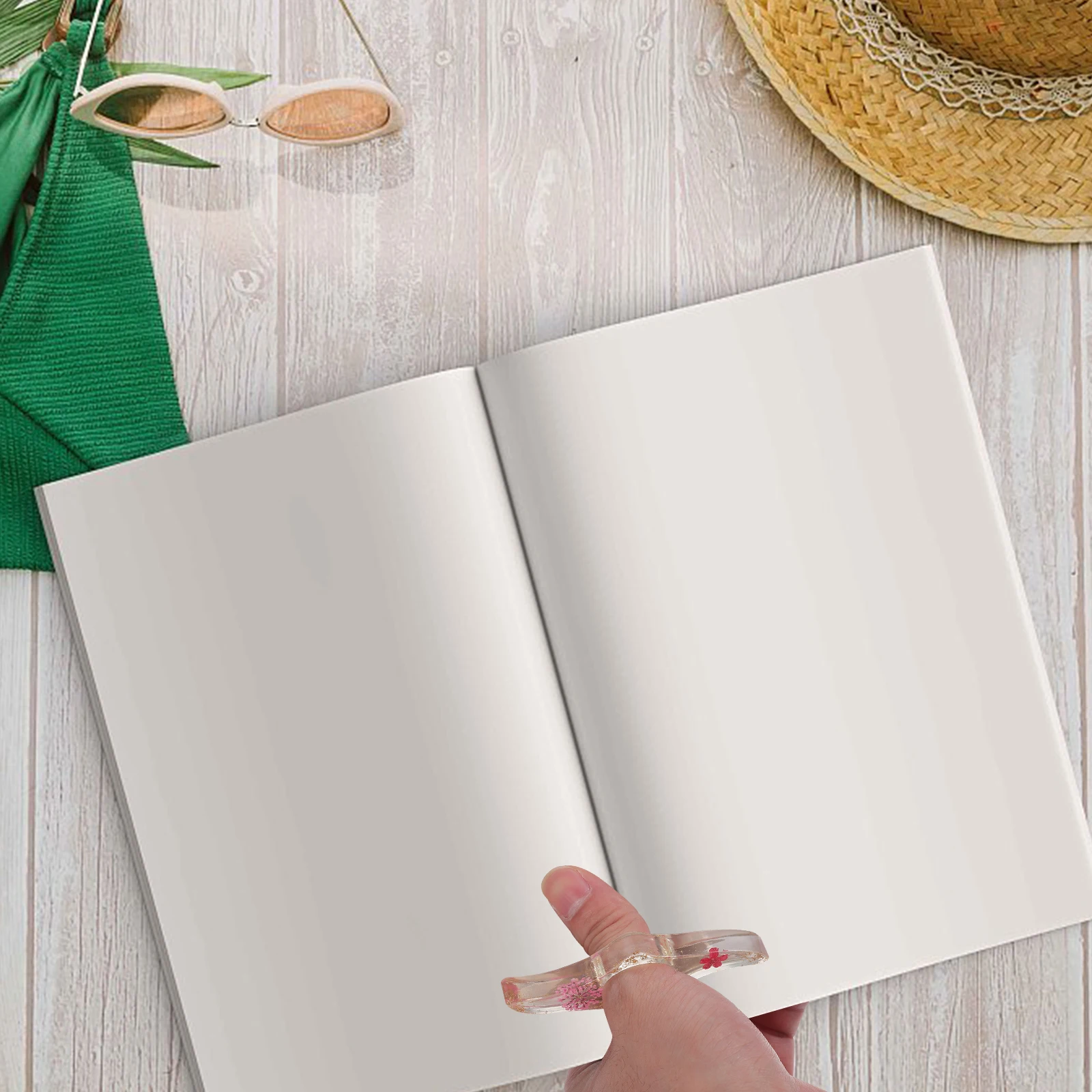 

Flower Ring Bookmark Spreader Reading Thumb Clear Shelf Paper Weight Portable Book Weight Page Holder Lightweight Plastic