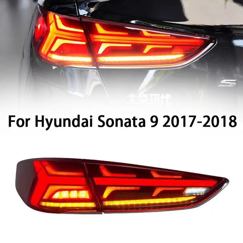 

Задние фонари для Hyundai Sonata 9, светодиодный задний фонарь 2017-2020 Sonata 9, задний противотуманный тормоз, указатель поворота, автомобильные аксессуары