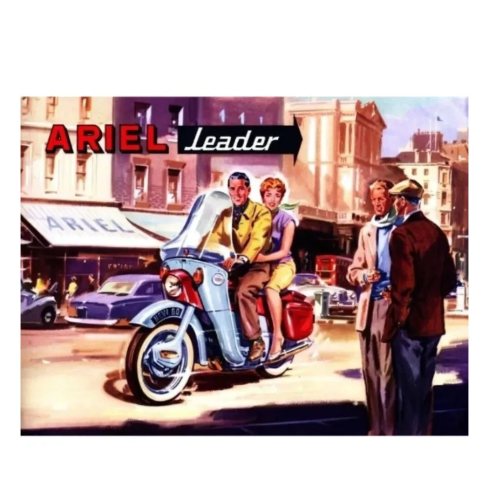 Ariel Leader Motorcycle Metal Sign: Ideal for Pubs, Bars, Man Caves as a Novelty Gift