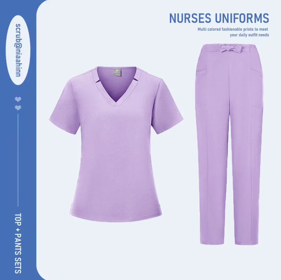 Nurse Medical Uniform Quick Dry Pet Grooming Workwear Doctor Scrubs Sets Operating Room Surgical Gown Short Sleeve  Scrub Set