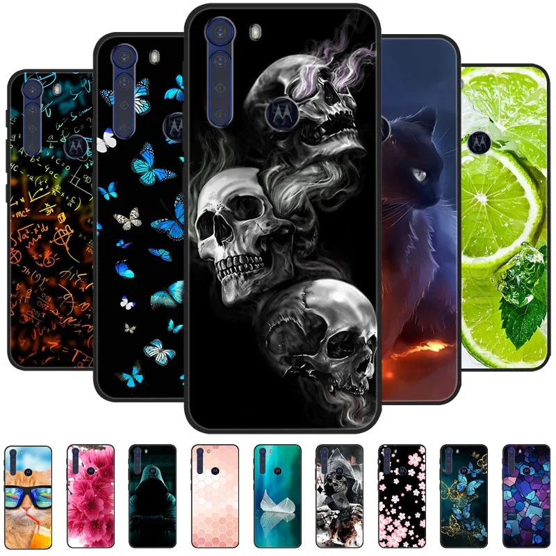 Soft Cover For Motorola One Fusion Case Cute Silicone TPU Black Funda Coques for Moto One Fusion Plus + Case Painted Capas Shell