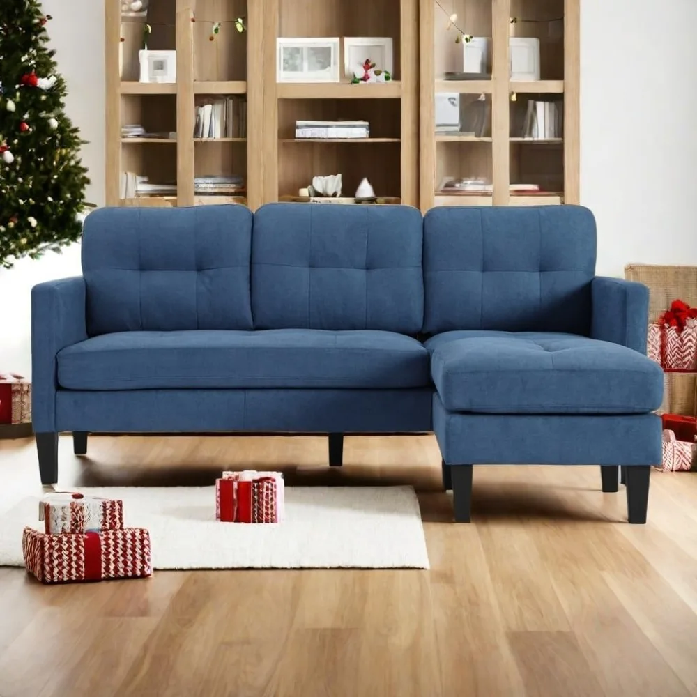 Convertible Sofa Small Sectional Couches Blue Sofa Sleeper Sofa Bed, Modern L Shape Couches Lounge Sectional Sofa