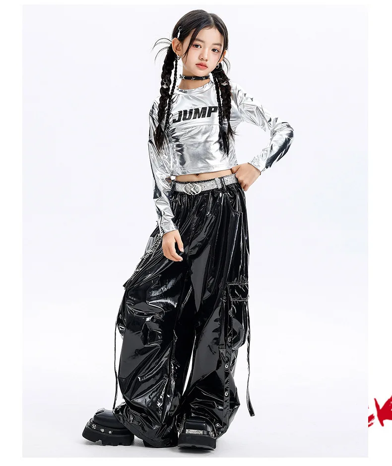 Kinder-Jazz-Tanzkostüme, trendige Modeanzüge für Mädchen, Kinder-Hip-Hop-Bühnenauftritte, „Fried Street“-Mädchen – Detail 10