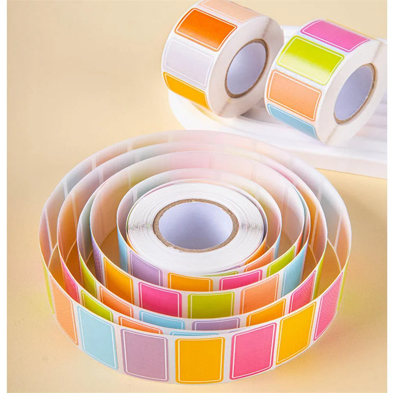 500 Sheets Waterproof Colored Labels Stickers Removable Labels Solid Colors Tags for Inventory Address File Classification