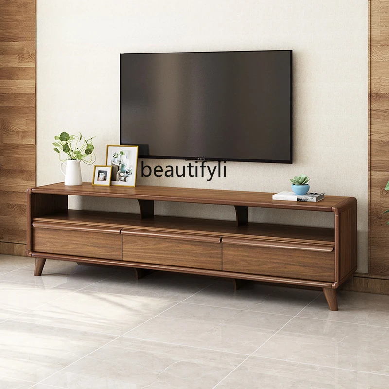 

LBX Bedroom TV Stand Modern Simple Small Apartment Combination Solid Wood European Living Room Floor Cabinet