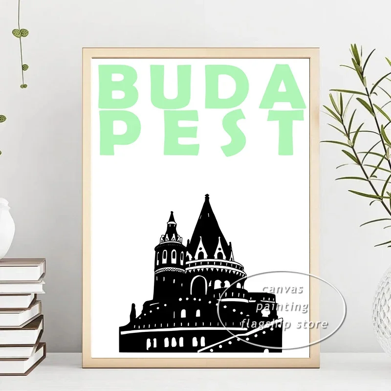 Seoul Budapest Reykjavik New York Florence City Travel Poster Print Canvas Painting Wall Art Picture for Living Room Home Decor