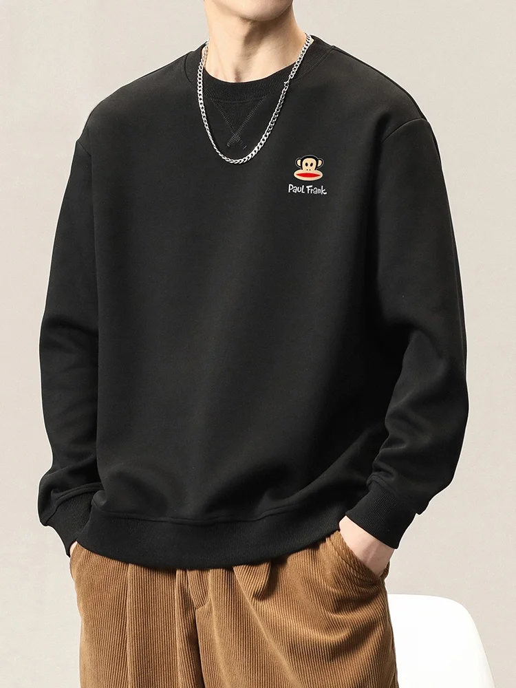 

Модная молодежная толстовка Paul Frank American Style свободного кроя с длинными рукавами и круглым вырезом, весна-осень, без капюшона