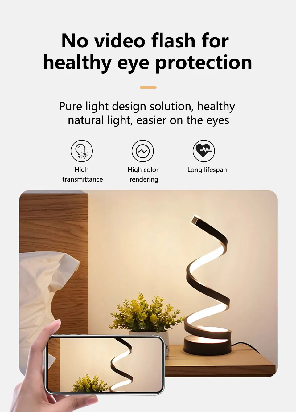 USB Plug in Creative Spiral LED Night Light Dimmable 3 Colors Adjustable for Living Room Office Desk Table Bedroom Bedside Decor