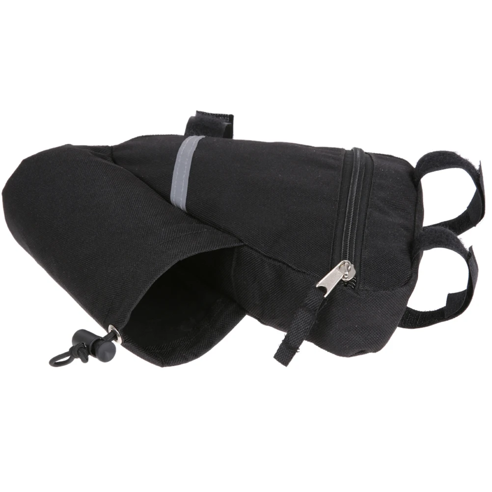 

Bike Storage Bag Lightweight Waterproof Large Capacity Front Tube Pocket Saddle Frame Pouch Outdoor Riding Triangle Pouch Black