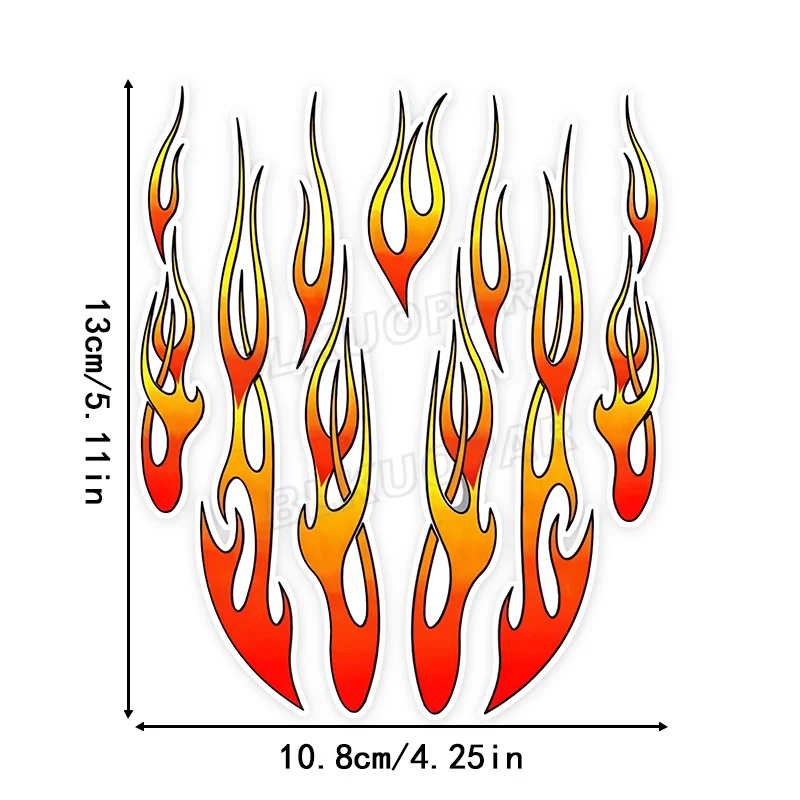 1pc anime flame car sticker, 5.1-inch cool ghost flame sticker, sunscreen, used for helmets and racing cars, front position