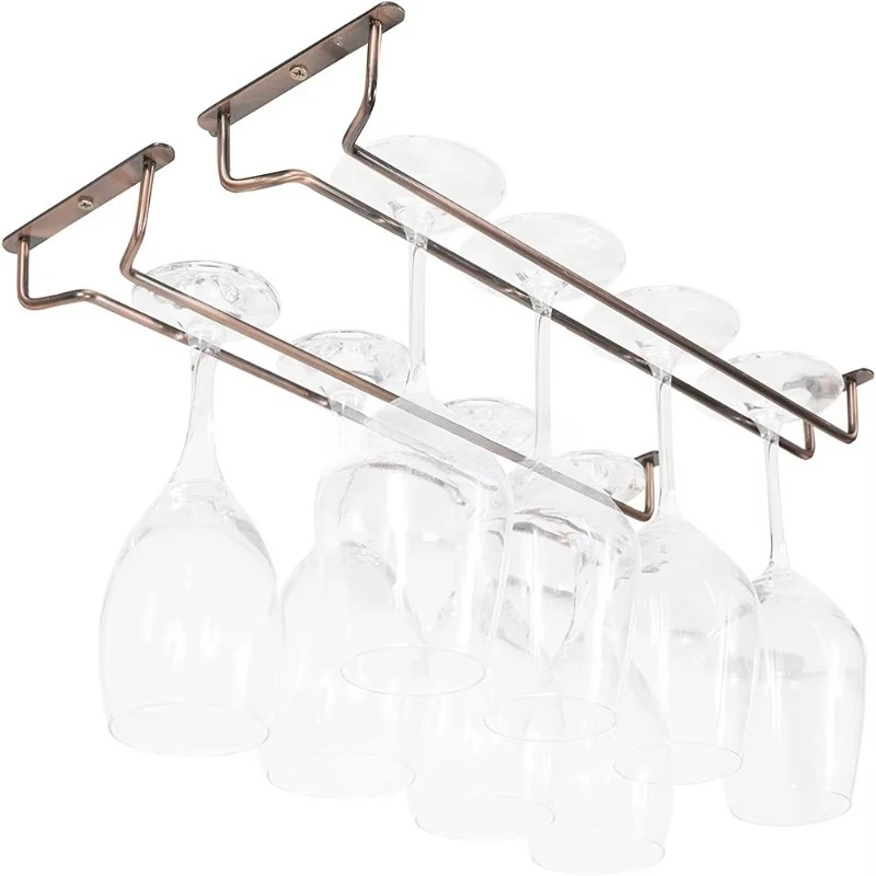 

Metal rod 3 rack wine glass goblet glass bottle upside down rack hanging metal wine glass holder