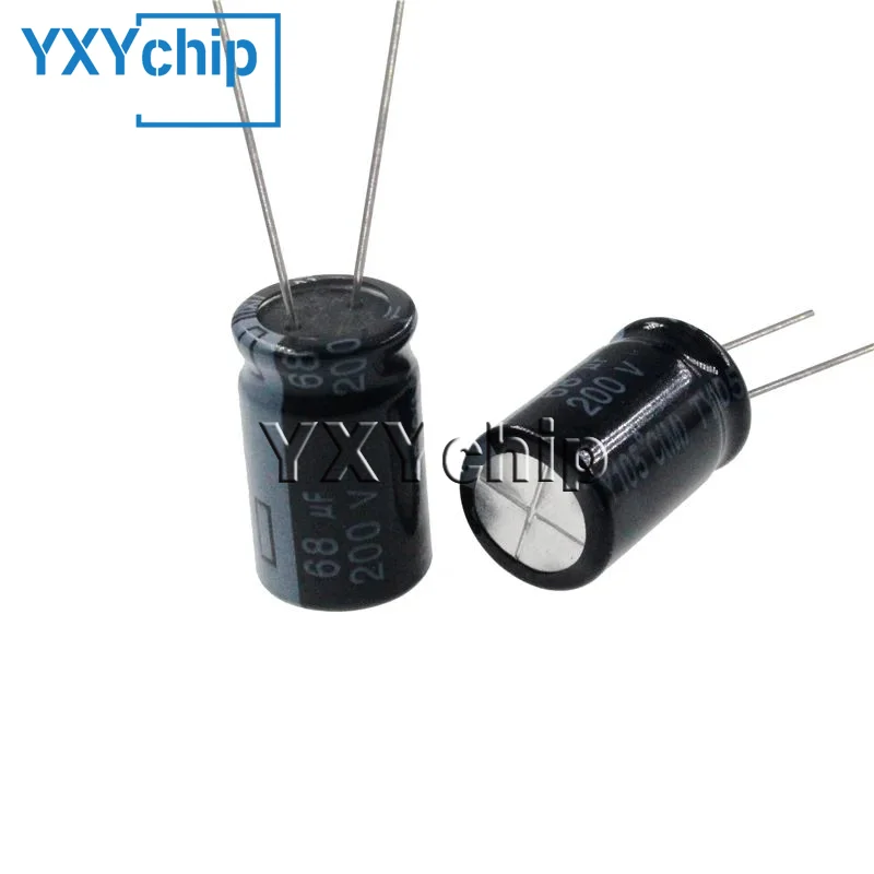 

10pcs 68uF 200V 68MFD 200Volt Aluminum Electrolytic Capacitor 13*20mm Radial 68mf200v 68uf200v 200v68mf 200v68uf