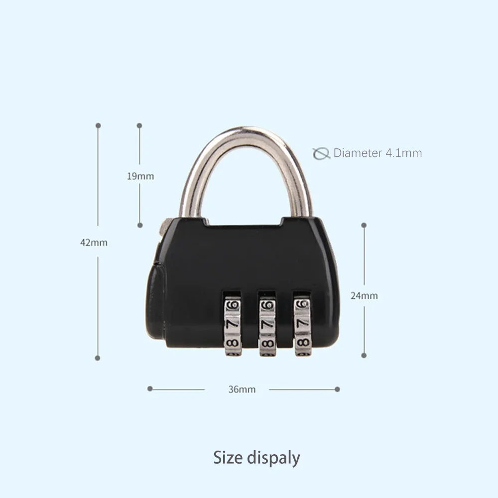 Candado de combinación con cremallera, accesorios de equipaje, candado de equipaje, Mini candado antirrobo, fácil de configurar