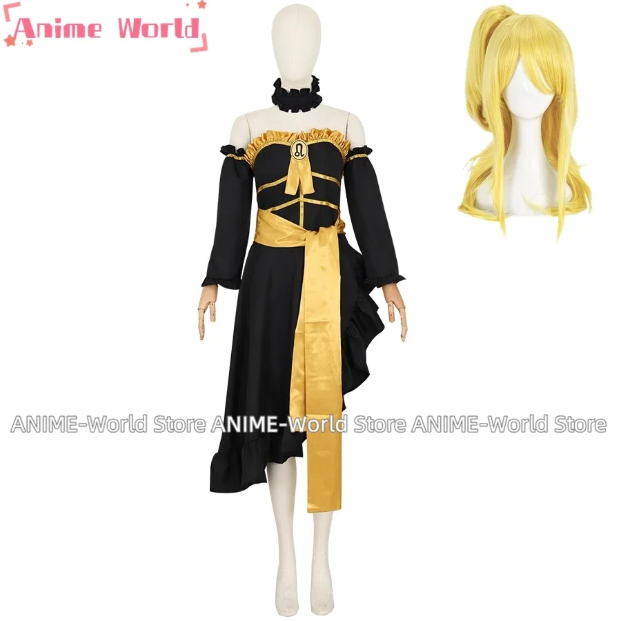 

《Custom Size》Anime Lucy Heartfilia Party Fashion Dress Cosplay Costume Any Size Wig