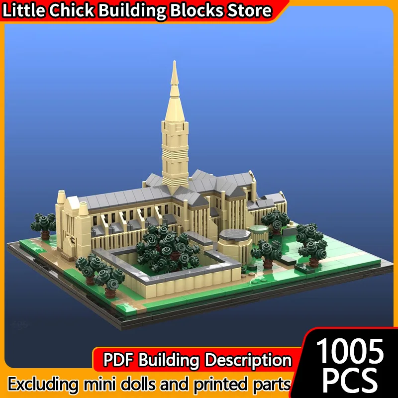 

City Street View Model MOC Building Bricks Salisbury Cathedral Modular Technology Children Holiday Gifts Assemble Toys Suit