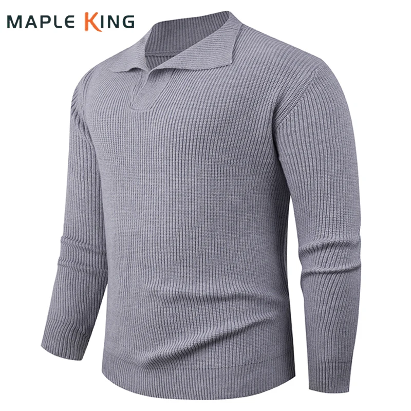 

Man Designer V-Neck Collar Pullovers Sweater Autumn Winter Vintage Warm Solid Color Pull Homme Jersey Mens Clothes Sweaters Coat