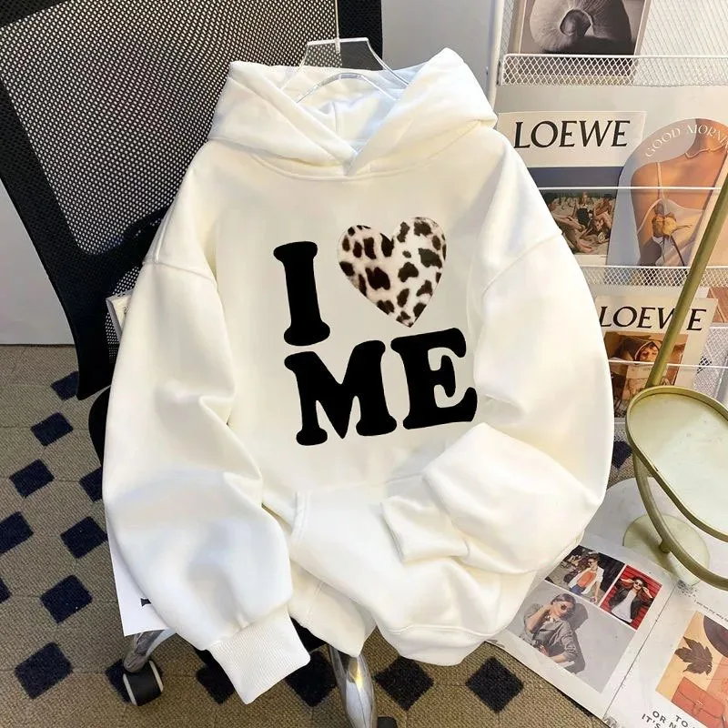 New Letters Print Hoodie for Women Autumn Winter Thick Harajuku Loose Pullover Sweatshirt HoodieStreetwear Women Y2k Sudaderas
