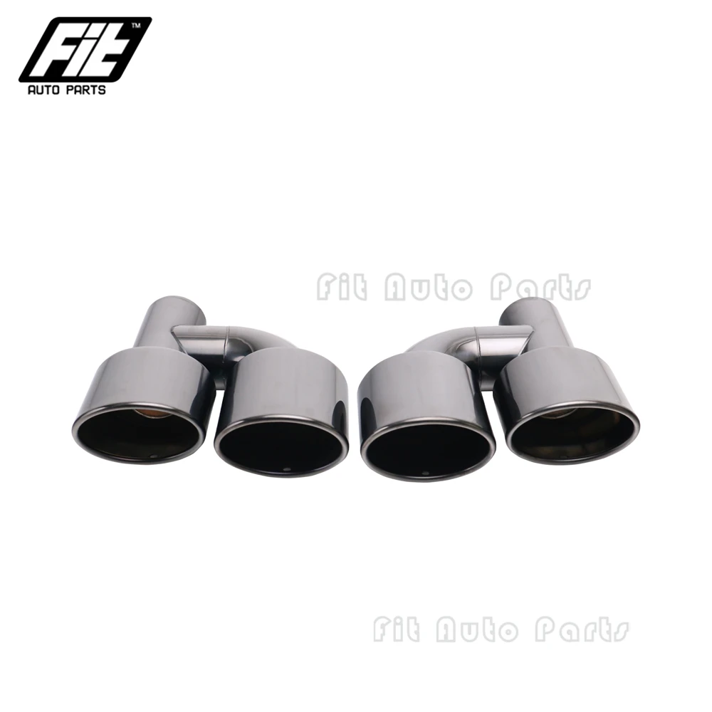 1 PCS Stainless Steel H type Exhaust Pipe 2.5 inch Dual Oval Muffler Tip for W204 W211 C-Class C63