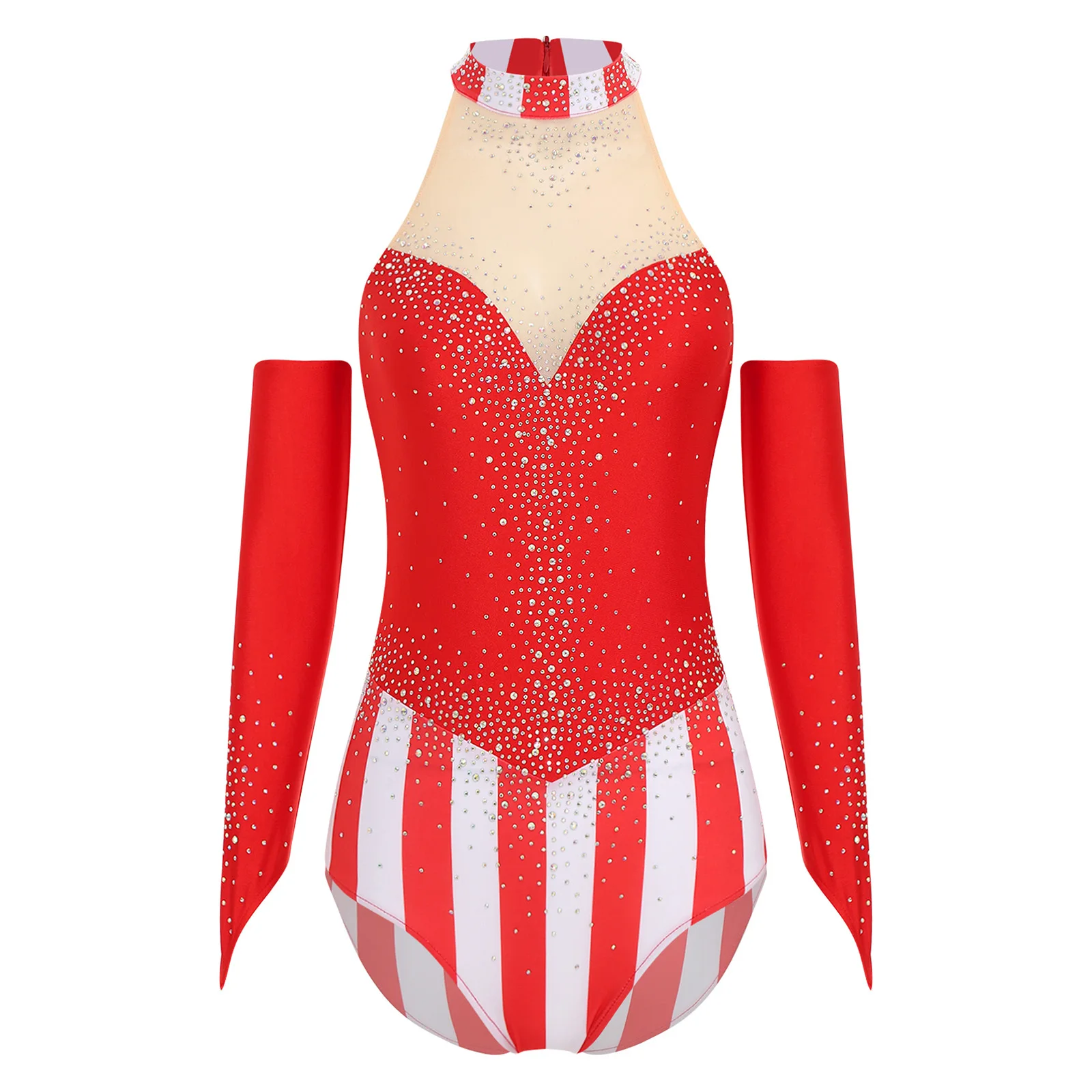 

Vintage Circus Ringmaster Bodysuit with Gloves for Adults Womens Gothic Steampunk Burlesque Halloween Party Cosplay Outtfit