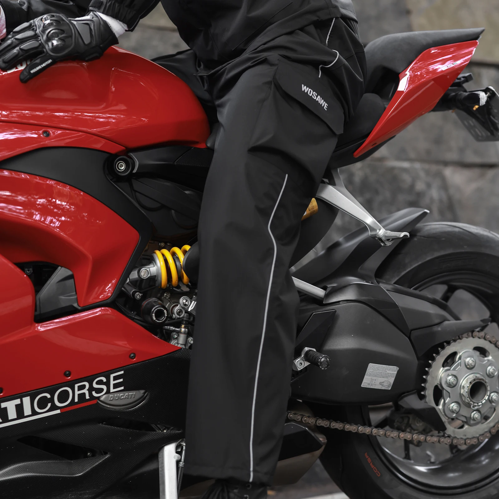 WOSAWE Radfahren Regenhose Outdoor Regenschutz Hosen Motorrad Klettern Camping Radfahren Sport Berg Regen Hosen Überschuhe – Detail 18