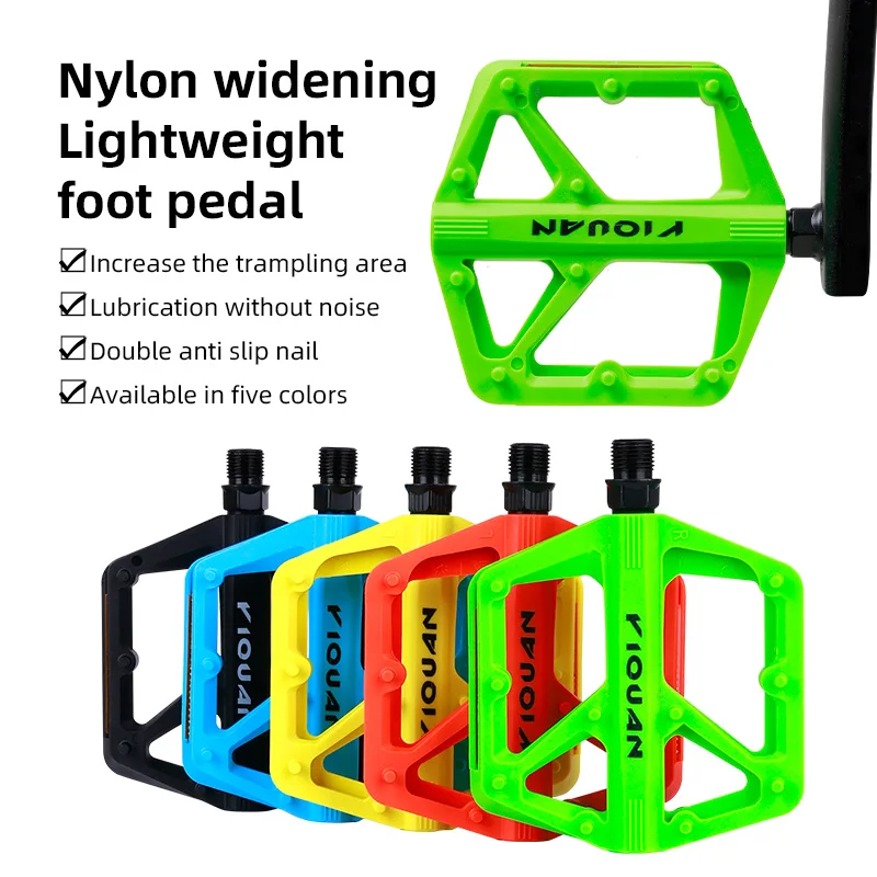 

Bicycle Pedals Nylon Bearing 9/16" Non-Slip Flat Pedals Lightweight Wide Flat Platform Cycling Pedals for BMX Road MTB E-Bike
