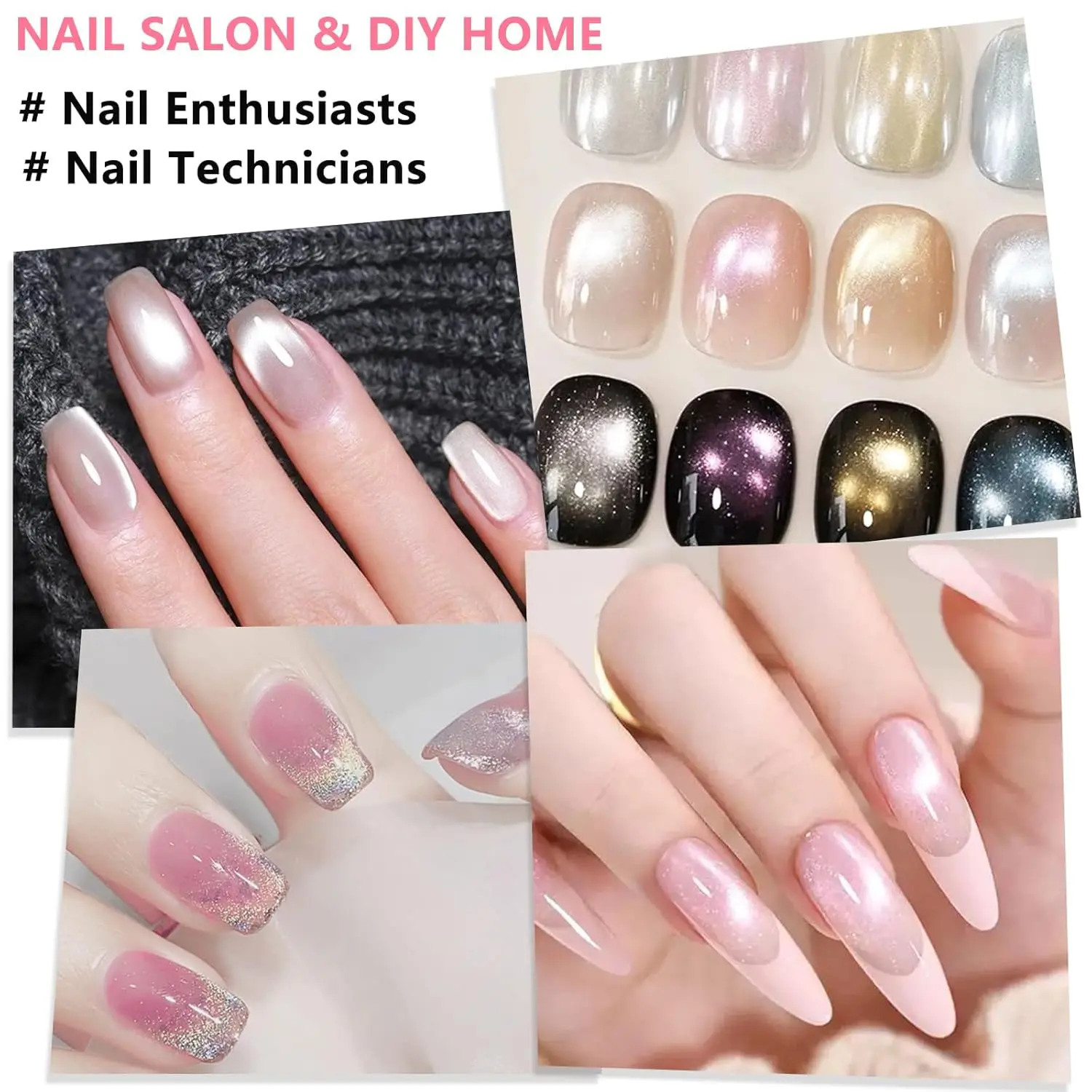 Zestaw do efektu kociego oka: magnetyczna kula, narzędzie z magnetycznym prętem, dwustronny silny magnes, pisak, żelowy lakier do paznokci 3D kocie oko, akcesoria do paznokci.