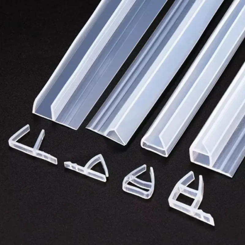 2M 5M H/F/U Type Shower Door Seal Strip Bath Screen Gaps Seal Waterproof Glass Door Seals For Home Improvement 6/8/10/12mm