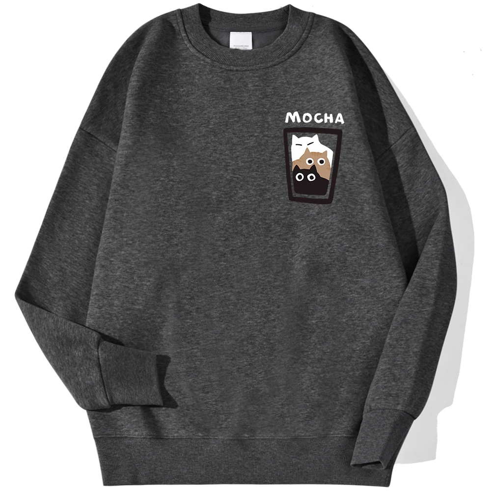 Three Cats In A Coffee Cup Men Hoodies Harajuku Crewneck Hoodie Fashion Oversize Hoody Autumn Comfortable Tracksuit