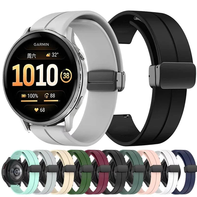 20 mm 22 mm magnetisches Silikonarmband für Garmin Venu 4 45 mm Band Venu 3 2 SQ Forerunner 55 158 970 965 255 265 245/Vivoactive 6 5 4