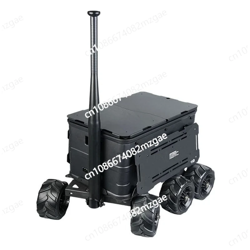 Outdoor Trailer Storage Box Wheels Al Alloy Camping Beach Pull Cart Tank Heavy Duty Portable Trolley for Camper Van Activities