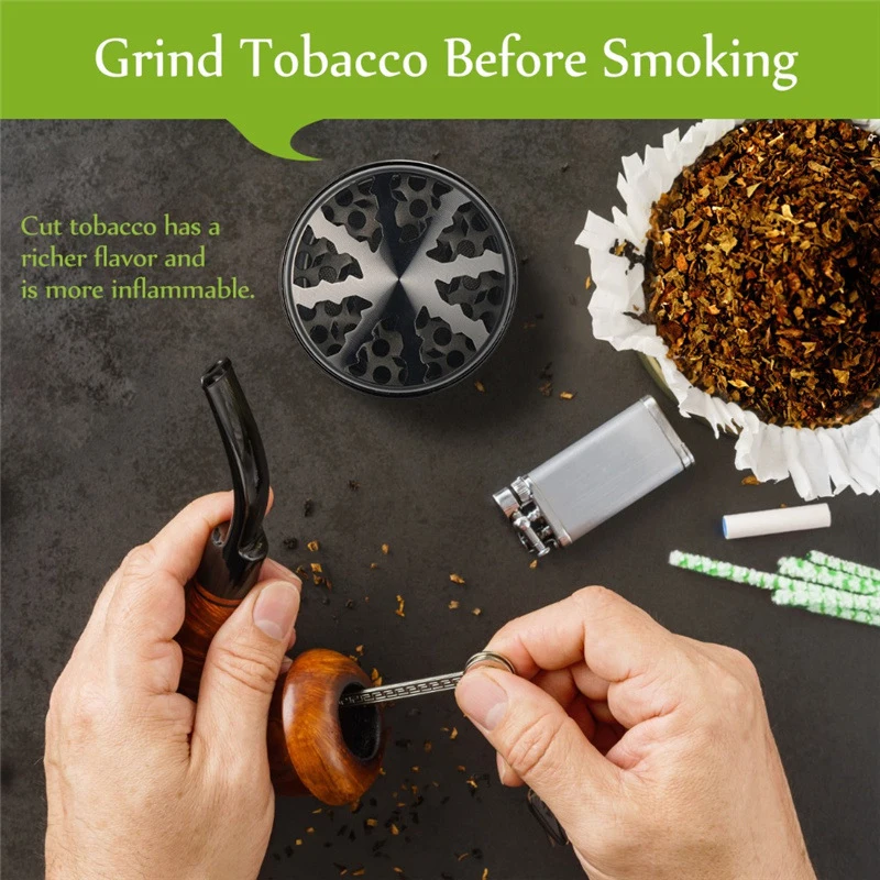 60mm Zinc Alloy Tobacco Grinder with Storage Filter Manual Herb Smoke Grass Crusher Smoking Cigarette Accessories