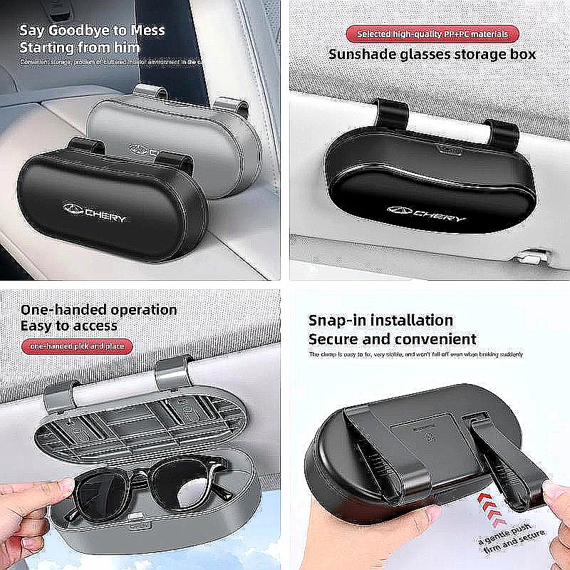 Anti‑Scratch Sun‑Visor Eyewear Organizer Fit Chery Omoda C5 EV Jaecoo J5 Tiggo9 Easy‑Install Car Tuning Accessories