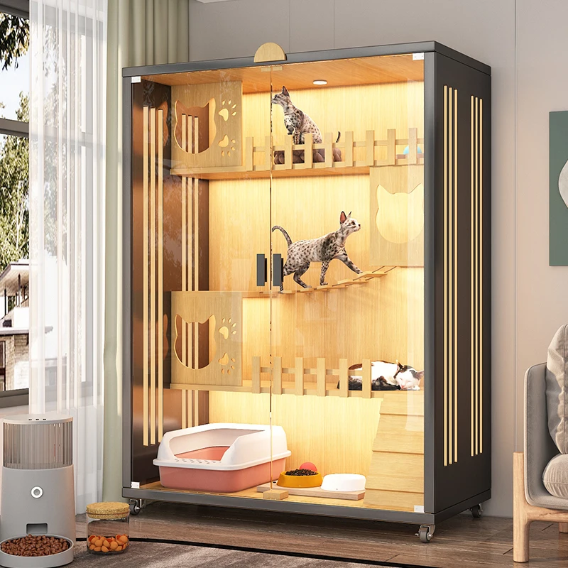 villa large free space cage household  cabinet indoor with toilet climbing frame integrated